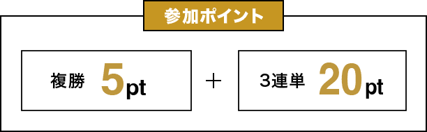 参加ポイント 複勝 5pt + 3連単 20pt